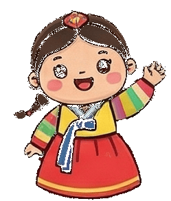 Figurinha coreana acenando